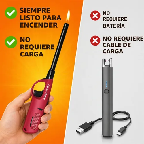 Vista 4 de Click n Flame - Encendedor utilitario de 4 unidades, resistente al viento, eje flexible, encendedor multiusos para barbacoa, cocina, vela, chimenea