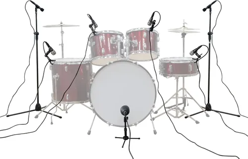 Vista 4 de Kit de micrófono con cable para tambor y otros instrumentos musicales (Un juego completo de micrófonos)