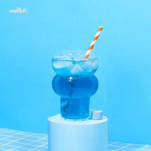 Vista 4 de Wellah Creatina + electrolitos en polvo (Blue Hawaii) 30 porciones - Mezcla de bebida de hidratación con 0.11 onzas de monohidrato de creatina