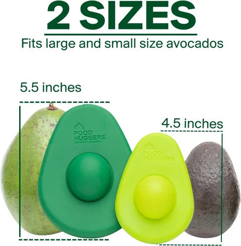 Vista 4 de Food Huggers Kit de iniciación Zero Waste (7 piezas) - Fundas protectoras de aguacate (juego de 2) + reutilizables de silicona para guardar