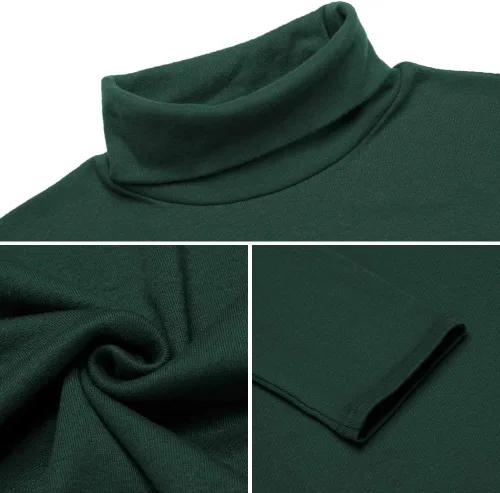 Vista 30 de Camiseta de manga larga para hombre, ajustada, ligera, con cuello de tortuga