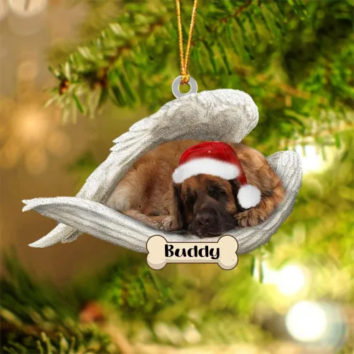 Vista 106 de Afghan Hounds - Adorno de Navidad con alas de ángel durmiente, recuerdo personalizado para perros 2024, adorno de forma acrílica, regalos