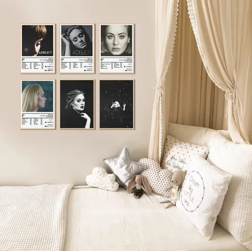 Vista 5 de Pósteres limitados de jazz cantante de música con portada de álbum, juego de 6 pósteres impresos para decoración de habitación estética
