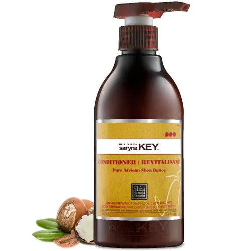 Vista 8 de Saryna Key Acondicionador capilar con manteca de karité africana pura para cabello seco encrespado y dañado - Acondicionador hidratante e hidratante
