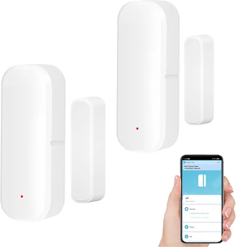 Vista 9 de Sensor de puerta WiFi inteligente: sensor de ventana inalámbrico con alerta de notificación de aplicaciones, sensor de contacto abierto de puerta