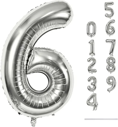 Vista 31 de Globo negro del número 0 para niñas y niños, 40 pulgadas, grande, número 0-9, de papel de aluminio, de Mylar para helio, juego de globos digitales