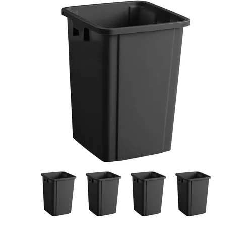 Vista 31 de Bote de basura cuadrado negro de 19 galones para restaurante, papelera comercial, papelera de plástico alto, papelera industrial, papelera cuadrada