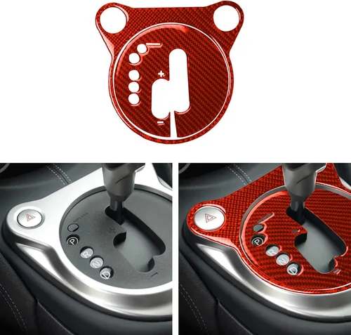 Vista 8 de Juego de calcomanías para consola central de coche, juego de calcomanías de fibra de carbono suave para interior de automóvil compatible con Nissan