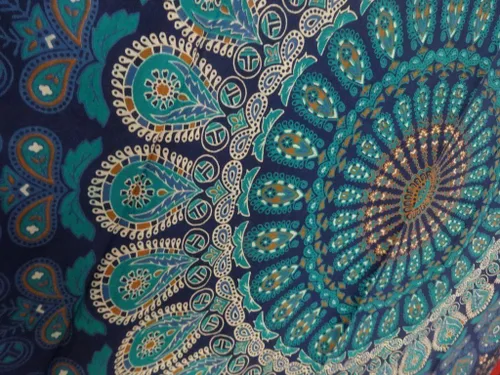 Vista 39 de Popular Handicrafts - Tapiz para colgar en la pared con diseño hippie de mandala bohemia, psicodélico, indio de pavo real, para meditación, gitano