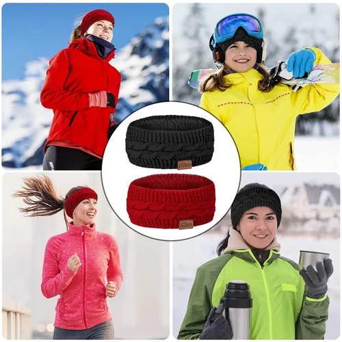 Vista 6 de ZYXBBD Winter Headbands for Women Ear Warmer-Ear Warmers for Women Knit Headbands Thicken Elastic Ear Muffs Winter Women for Outdoor Sports,Skiing