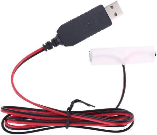 Vista 11 de LR6 AA Eliminador de batería USB Cable de fuente de alimentación reemplazar 1-4pcs 1.5V AA Batería (2AA)
