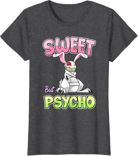 Vista 4 de Sweet But Psycho Shirt Bunny Creepy Gothic Rabbit Funny T-Shirt