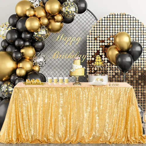Vista 88 de B-COOL Mantel de lentejuelas con brillo para mesas, color azul bebé, mantel de lentejuelas para decoración de mesas, para bodas, Navidad