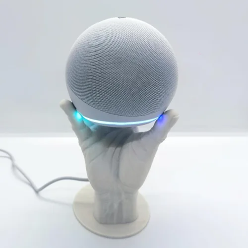 Vista 5 de Soporte de mesa de estilo manual compatible con Amazon Alexa Smart Speaker Echo Dot (4ª y 5ª generación) (blanco)