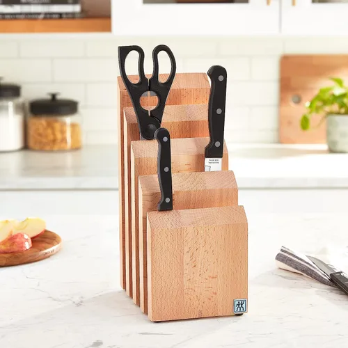 Vista 2 de ZWILLING Bloque de cuchillos italiano, 10" x 10" x 16", madera de haya natural