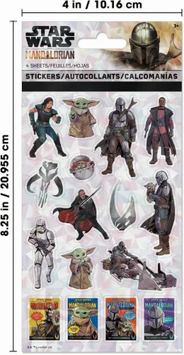 Vista 3 de Star Wars Mandalorian 2 - Adhesivo estándar de The Child - 4 hojas