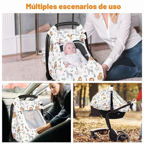 Vista 2 de Funda de asiento de automóvil para bebé, funda de asiento de automóvil resistente al viento para niñas pequeñas, toldo cálido para asiento