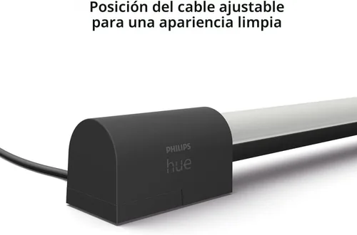 Vista 3 de Philips Hue - Tubo de luz LED inteligente grande, negro - Luz LED de cambio de color blanco y ambiente - 1 paquete - Sincronización con TV, música