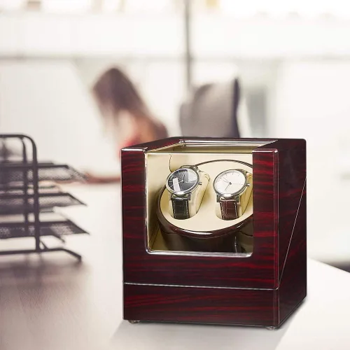 Vista 7 de JQUEEN - Bobinador de reloj doble con silencioso motor japonés Mabuchi, S