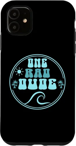 Vista 8 de One Rad Dude 1st Birthday Surf Beach Groovy Case for iPhone 17