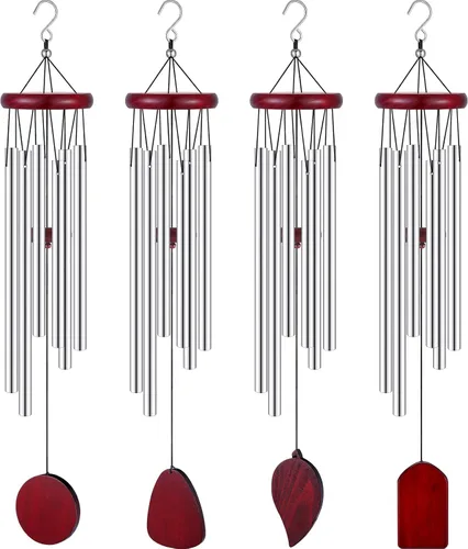 Vista 9 de Tatuo 4 Piezas Carillones de Viento Conmemorativos de 28 Pulgadas de Madera Carillones de Viento de Condolencia Regalo de Condolencias DIY