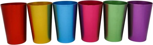 Vista 6 de 6 vasos de aluminio retro de Trademark Innovations, Multicolor