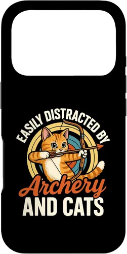 Vista 30 de Funny Cat Parent Gift Easily Distracted by Archery and Cats Case for iPhone 17
