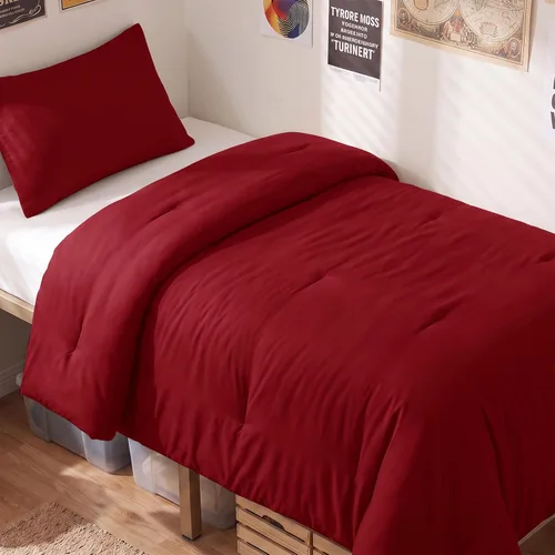 Vista 31 de CozyLux - Juego de edredón beige tamaño individual/individual XL, 2 piezas de juego de cama extra largo sólido transpirable acolchado, juego de cama