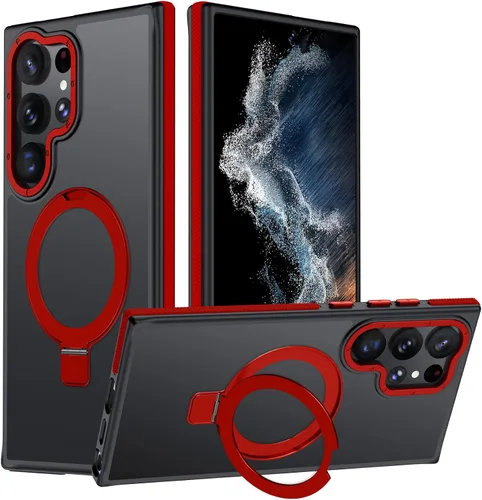 Vista 67 de Funda para Samsung Galaxy S24 Plus, soporte de anillo magnético ajustable [compatible con Magsafe], [protección a prueba de golpes de grado militar]