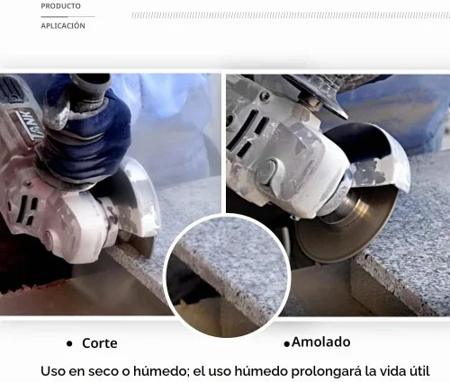 Vista 2 de SHDIATOOL Disco de corte y pulido de diamante para granito y mármol, hoja de sierra de rueda de corte con eje de 5/8 pulgadas-11 de 4 pulgadas