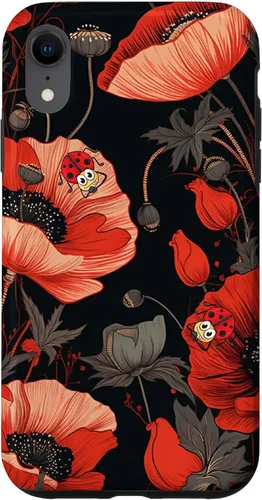 Vista 25 de Poppy Flower Ladybug Red & Black Pattern Case for iPhone 17