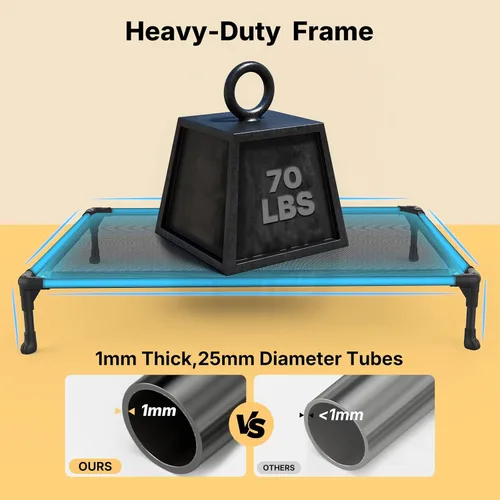 Vista 4 de Veehoo Cama elevada para perros medianos, para exteriores, cama elevada y refrescante para perros, cama para mascotas con malla transpirable, patas