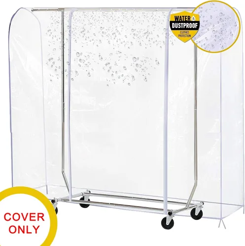 Vista 2 de Ruibo Funda Transparente para Perchero de Ropa, Funda para Perchero de Ropa con 2 Cremalleras Duraderas/Ropa Impermeable, Protector a Prueba