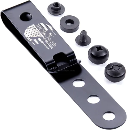 Vista 30 de HolsterSmith - Clip universal de metal para cinturón para hacer fundas, modelo 5, (3 agujeros), color negro táctico