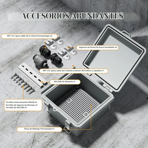 Vista 5 de Joinfworld Caja Eléctrica al Aire Libre Impermeable IP67 6X6 Caja de Proyecto de Plástico Recinto Resistente a la Intemperie para WiFi Electrónica