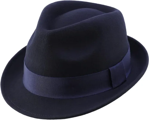Vista 48 de Home Prefer Sombrero de invierno de fieltro de lana para hombre Sombrero de ala corta Fedora