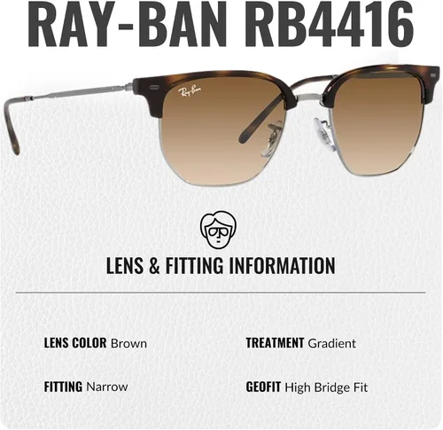 Vista 42 de Ray-Ban RB4416 NEW CLUBMASTER - Gafas de sol de forma cuadrada redonda con kit oficial de gafas