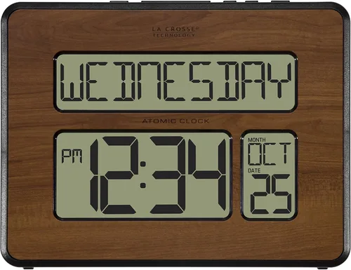Vista 10 de La Crosse Technology 513-1419C Reloj de pared digital atómico con calendario y temperatura