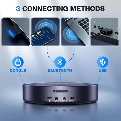 Vista 7 de EMEET 2 altavoces Bluetooth M3 y 1 cadena de margarita