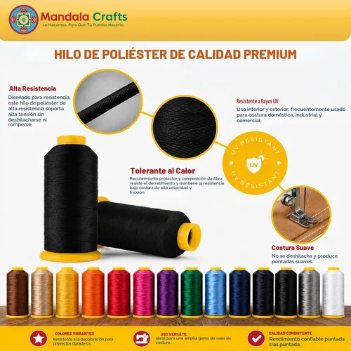 Vista 3 de Mandala Crafts Airforce Blue Tex 70 - Hilo de poliéster para tapicería Fuerza Aérea