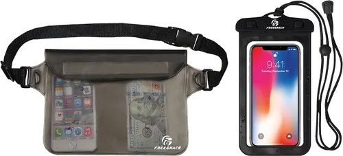 Vista 8 de Freegrace Juego de bolsas impermeables con correa para la cintura/funda para mantener tu teléfono y objetos de valor secos y seguros. Bolsas secas