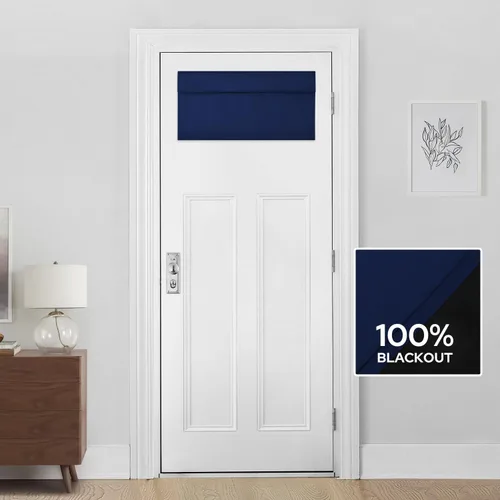 Vista 43 de HOMEIDEAS Cortinas 100% Opacas para Luces Laterales de Puerta Principal, Cubierta de Ventana de Puerta de Aula, Persianas de Privacidad