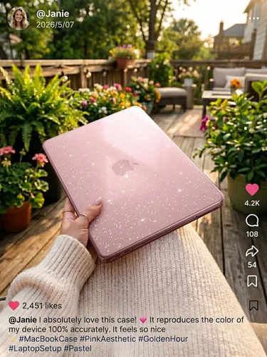 Vista 5 de EooCoo Funda para MacBook Neo de 13 pulgadas 2026, 100% color coincidente Blush brillante