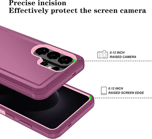 Vista 39 de ONOLA Funda compatible con Samsung Galaxy S24 Ultra con protector de pantalla HD, resistente a los golpes y a las caídas, funda de 3 capas