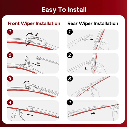 Vista 6 de BERG REGEN Escobillas limpiaparabrisas de 15"+15" con escobilla trasera de 13" - Juego de repuesto automotriz para Jeep Wrangler JK 2008 2009 2010