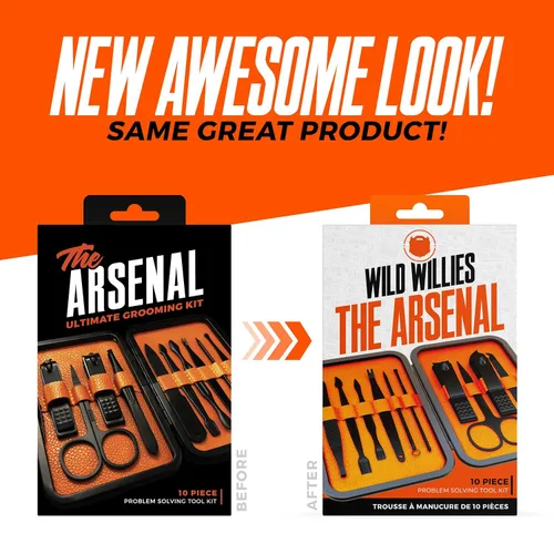 Vista 7 de Wild Willies Kit de pedicura y manicura de 10 piezas para hombres y mujeres, incluye cortaúñas, tijeras, pinzas, limas, kit compacto de aseo de uñas