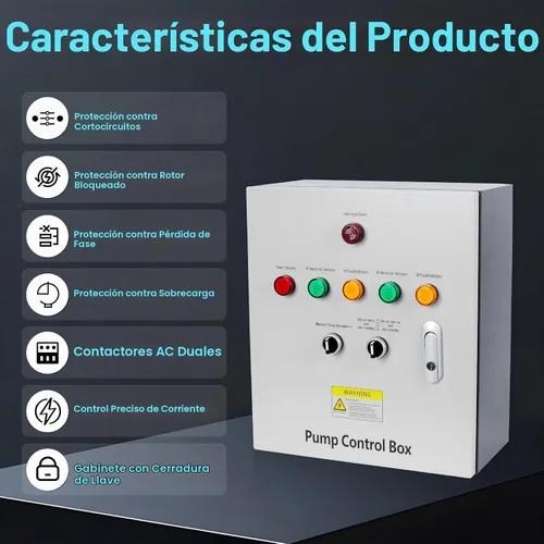 Vista 2 de Caja de control de bomba de pozo de 2 HP, monofásico de 220V, 2