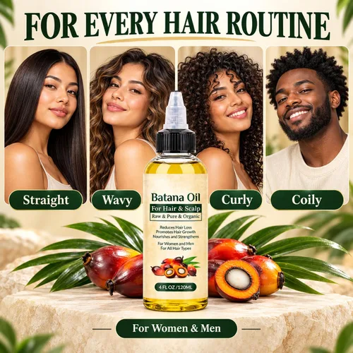Vista 4 de 100% Pure Batana Oil for Hair Growth - Natural Scalp Care 4.23 Fl Oz