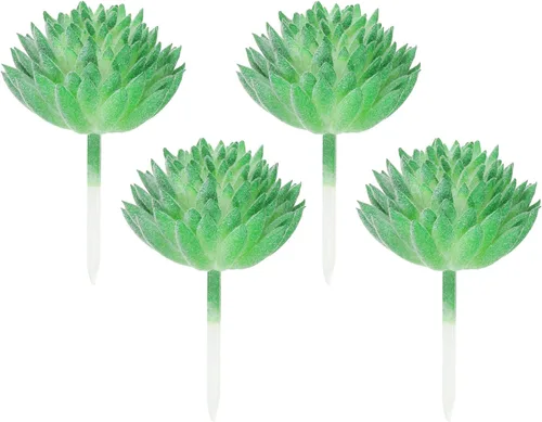 Vista 8 de PATIKIL Púas de suculentas artificiales, paquete de 4 plantas suculentas falsas sin maceta, pequeñas plantas suculentas falsas para decoración