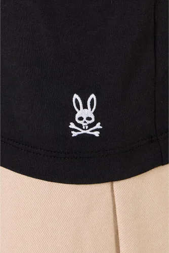 Vista 5 de Psycho Bunny Paquete de 2 camisetas de ropa interior con cuello redondo para hombre Negro